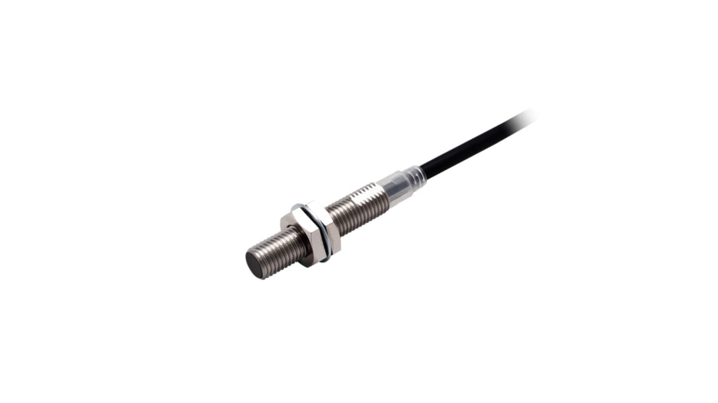 E2E Series Inductive Barrel-Style Proximity Sensor, M8 x 1, 2 mm Detection, PNP Output, IP67/IP67G/IP69K