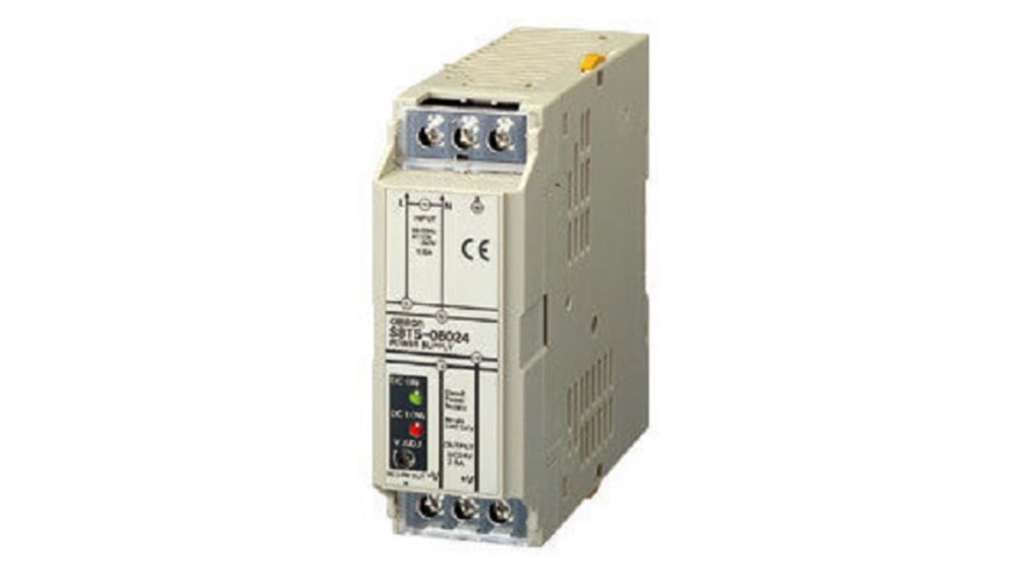 Omron S8TS DIN Rail Power Supply, 100 → 240V ac ac Input, 24V dc dc Output, 2.5A Output, 60W