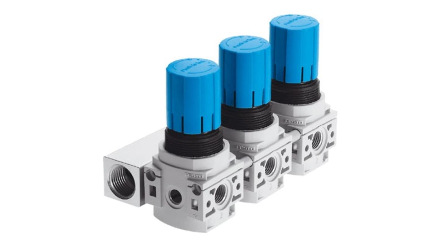 Festo G 1/4 Pneumatic Regulator - 1.5bar to 10bar, LRB-1/4-DB-7-O-K3-MINI