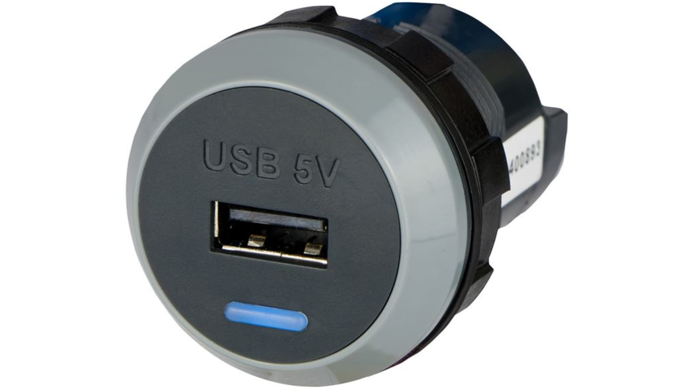 Caricabatteria da automobile dual USB, ingresso 24V cc, uscita 5V cc, 2.1A, USB tipo A
