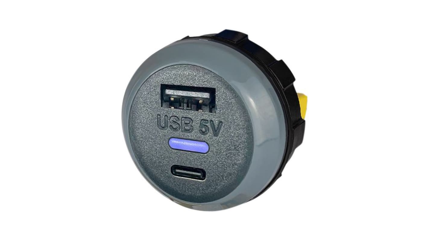 Caricabatteria da automobile dual USB, ingresso 32V cc, uscita 5V cc, 3.6A, USB