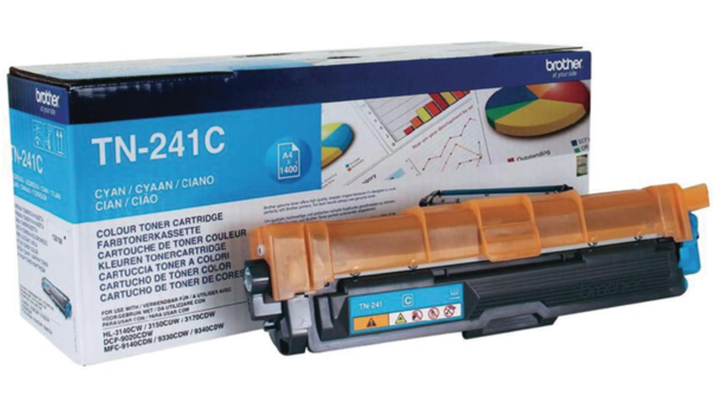 Brother TN-241C Toner Cyan für Brother Drucker, 1400 Seitenertrag (ca.)