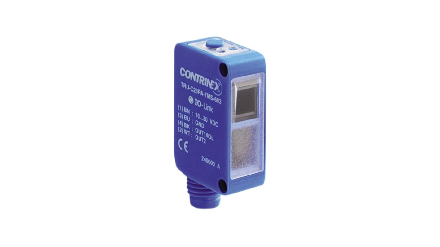 Rs-Online Sensore fotoelettrico Miniaturizzato Contrinex a retroriflessione rilevamento 0 → 1200 mm uscita PNP