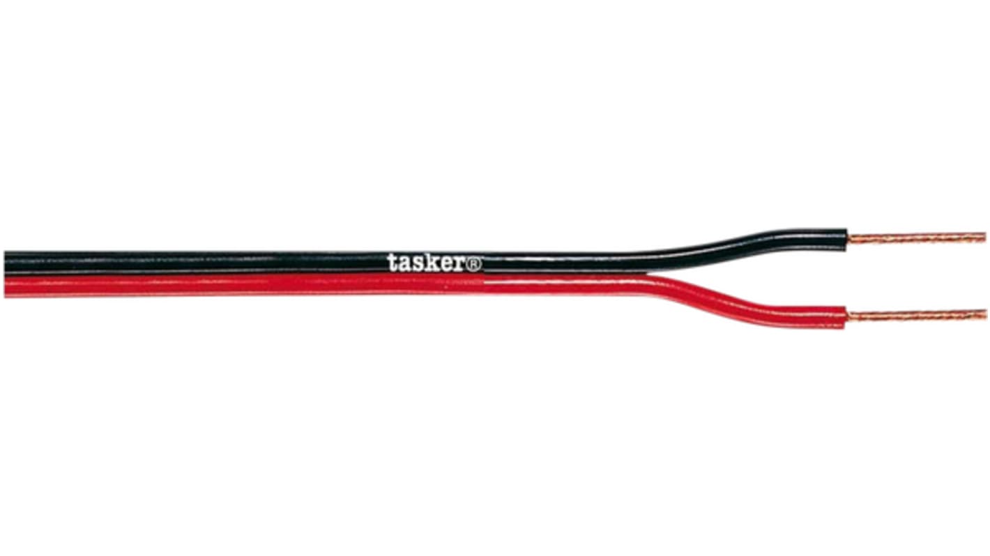 Tasker Audiokabel 2-leder, Sort, Rød, UD: 1.80x3.70mm, PVC Isolation, 0,25 mm2 CSA