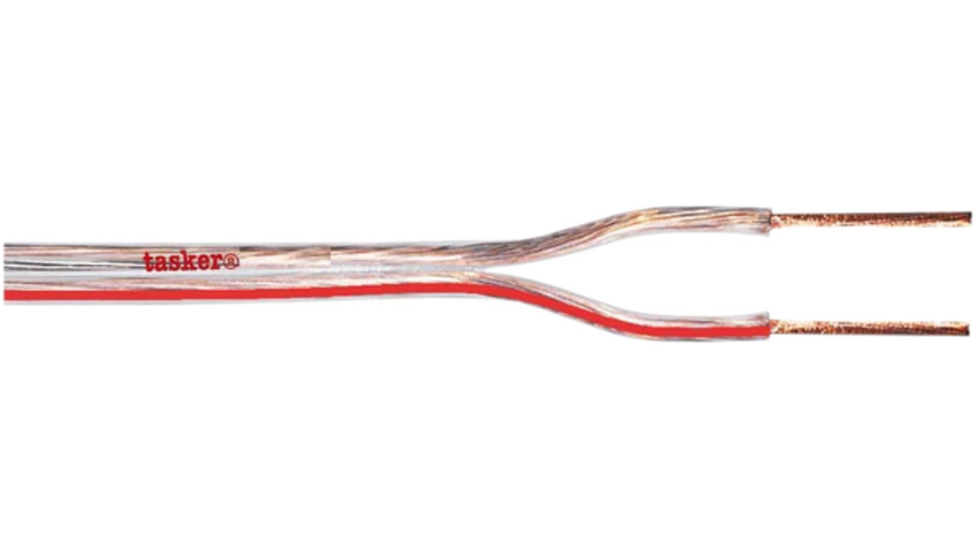 Tasker Audiokabel 2-leder, Transparent, UD: 3.20x6.40mm, PVC Isolation, 2x1.50 mm² CSA