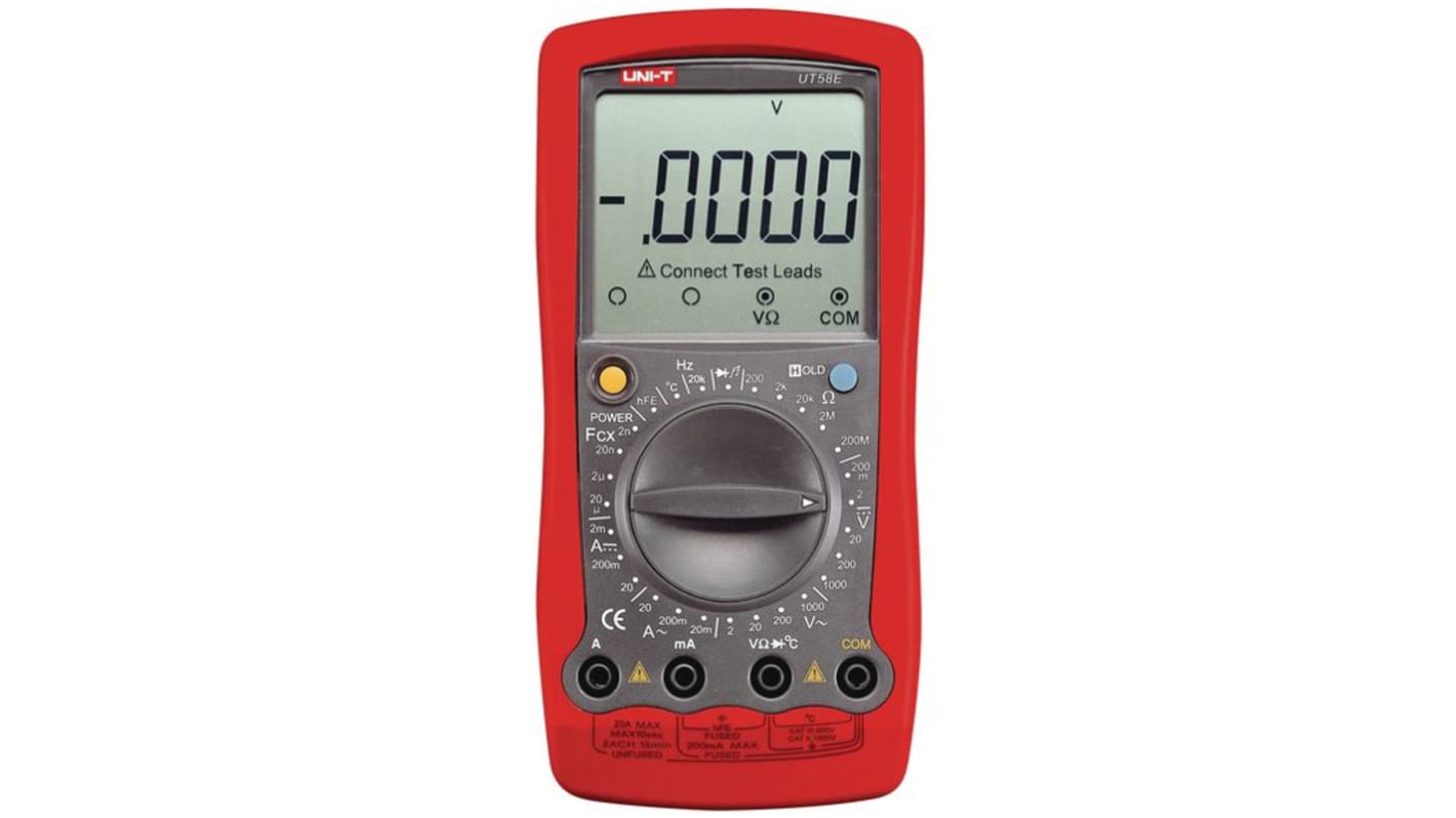 UNI-T UT58E Multimeter, 20A ac, 1000V ac