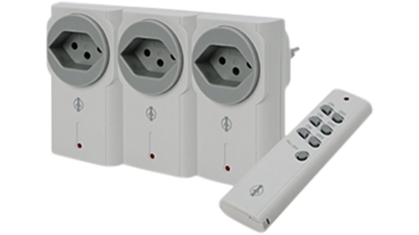 Remote Socket Set - 3 PC+Remote WHT