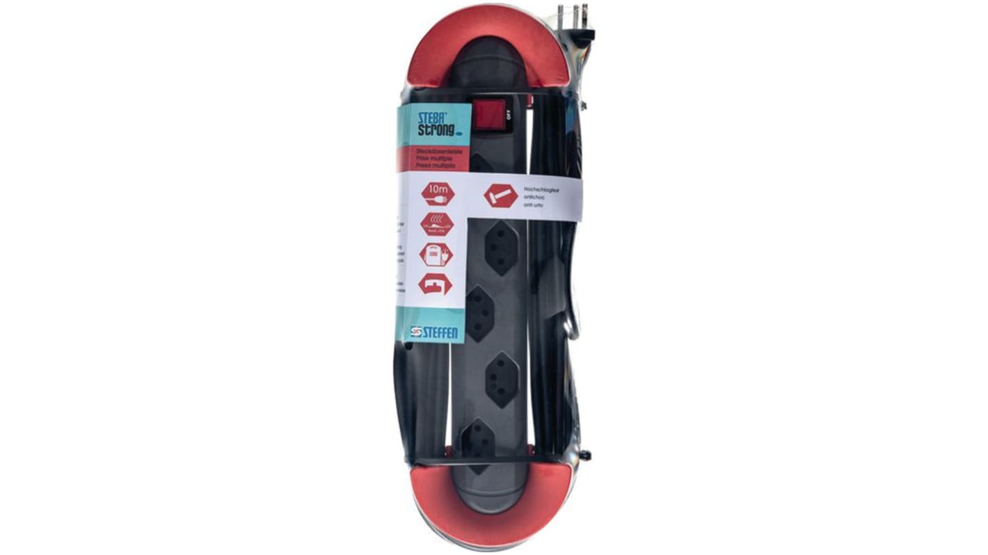 Steffen Type J - Swiss 5 Gang Power Distribution Unit, 10m Cable, 10A, 230 V