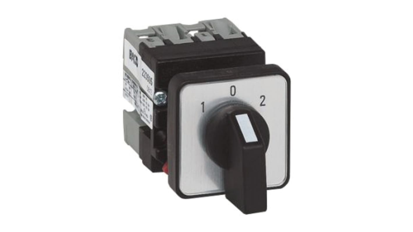 Interruptor de leva, 3 Posiciones, tensión máx. 230/24V ac/dc, corriente máxima 10A