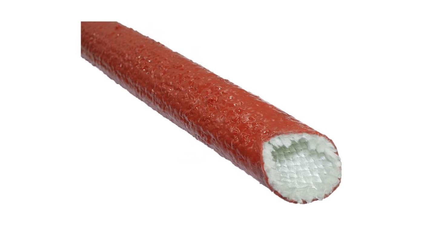 NEMIQ Fiberglass Silicone Rubber Red Cable Sleeve, 16mm Diameter, 1m Length, 335 Series