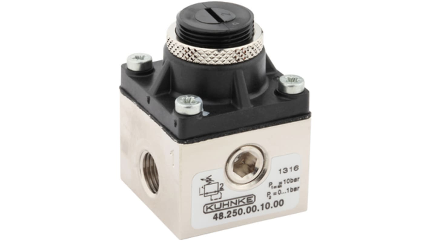Kuhnke G 1/8 Pneumatic Regulator - 0bar to 5bar, 5bar max. input, 48.250.0
