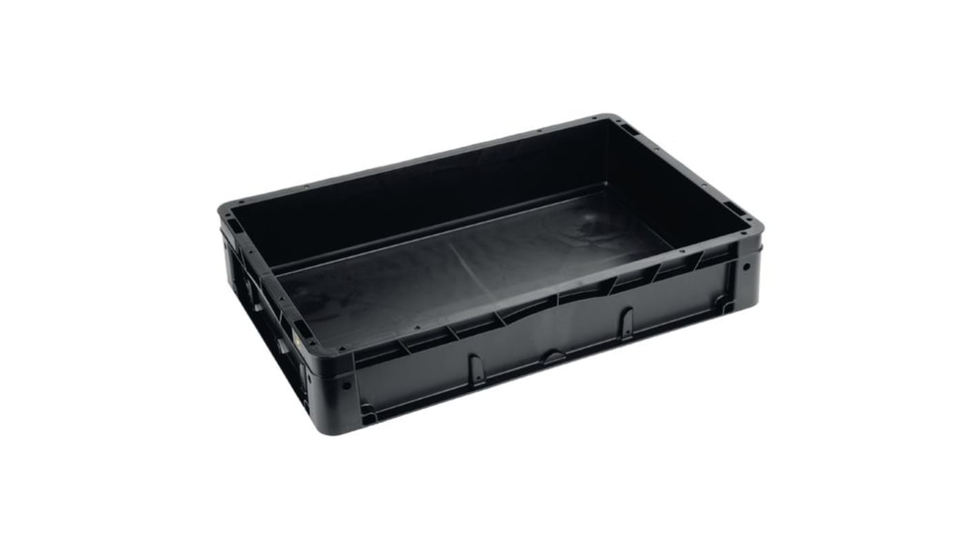 Contenitori Euro 8888 in Polipropilene, 22L, col. Nero, 120mm x 400mm x 600mm