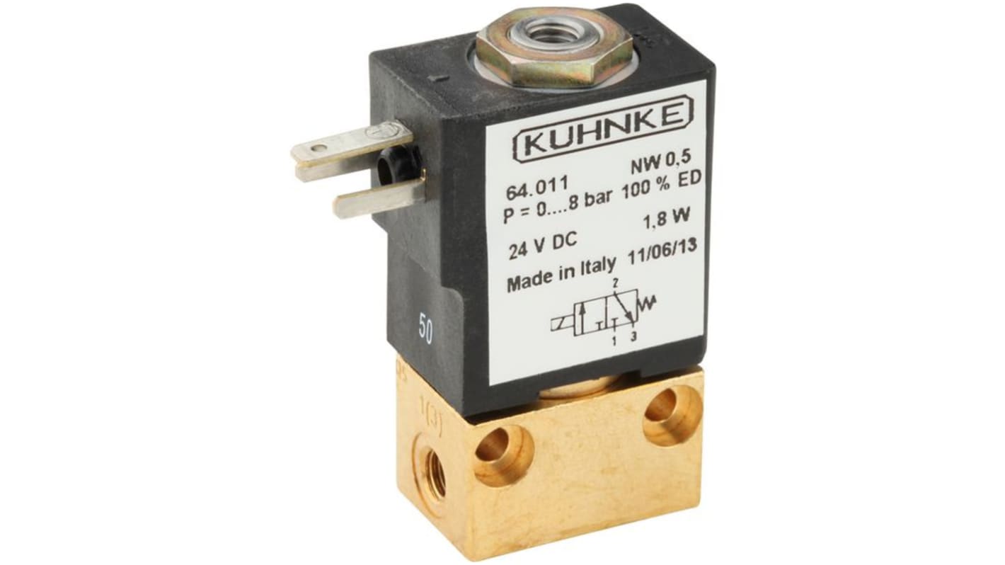 Elettrovalvola a Solenoide Kuhnke, azionamento Solenoide, 24V