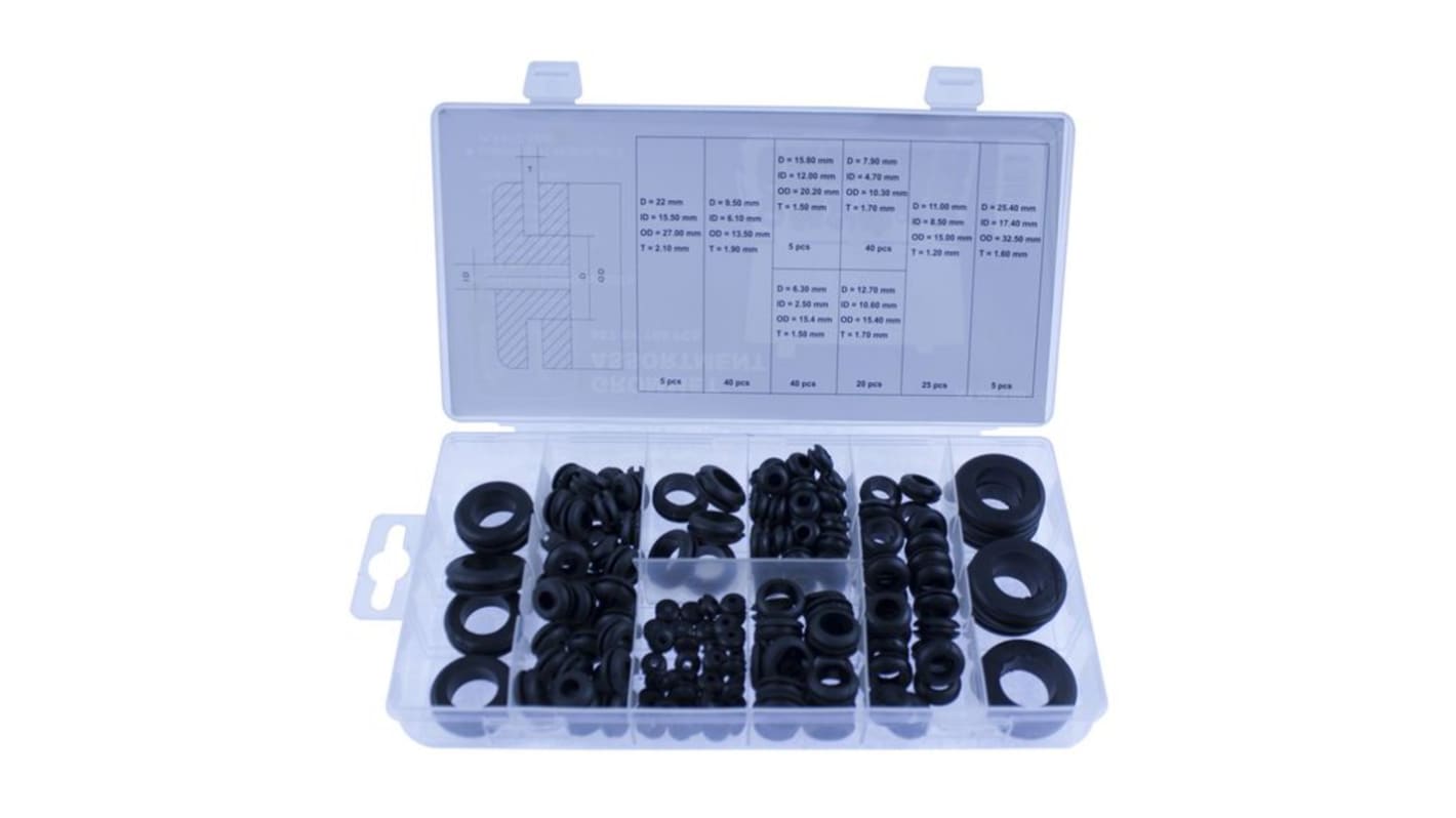 NEMIQ Black Rubber Cable Grommet Kit