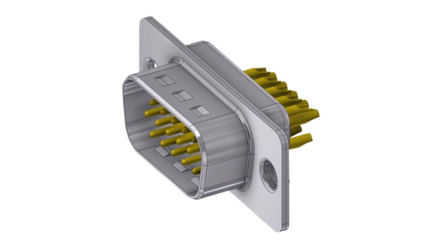 Deltron Connectors HD 15 Way Free Hanging (In-Line) D-sub Connector Plug, 2.77mm Pitch