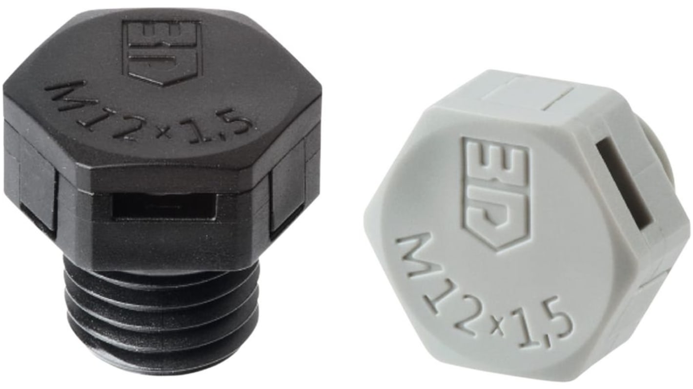 Vent Plug M12 17.8mm IP69 PA6 LGY