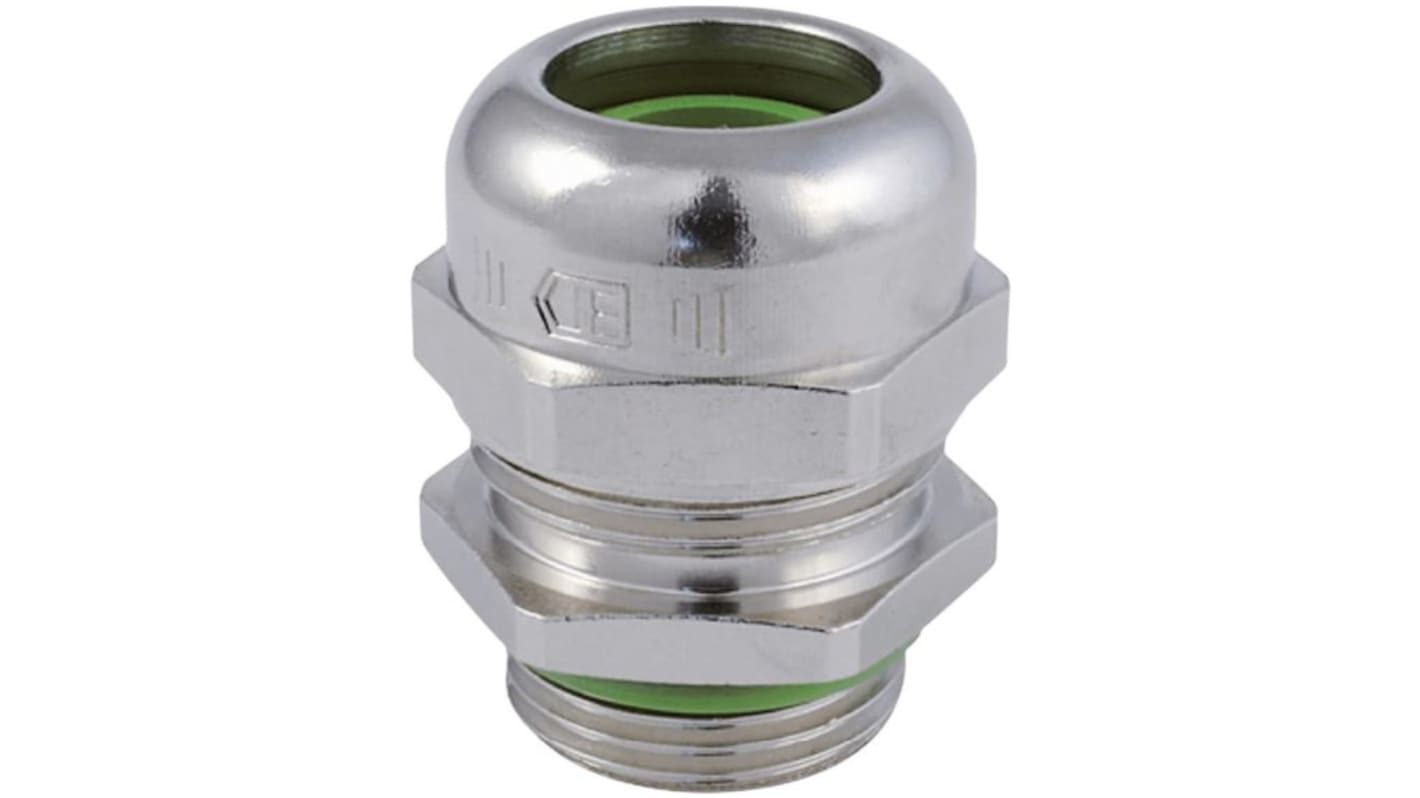 Jacobs WADIone Series Nickel Nickel Plated Brass Cable Gland, M12 Thread, 3mm min., 8mm max., IP66, IP67, IP69 (IP69K)