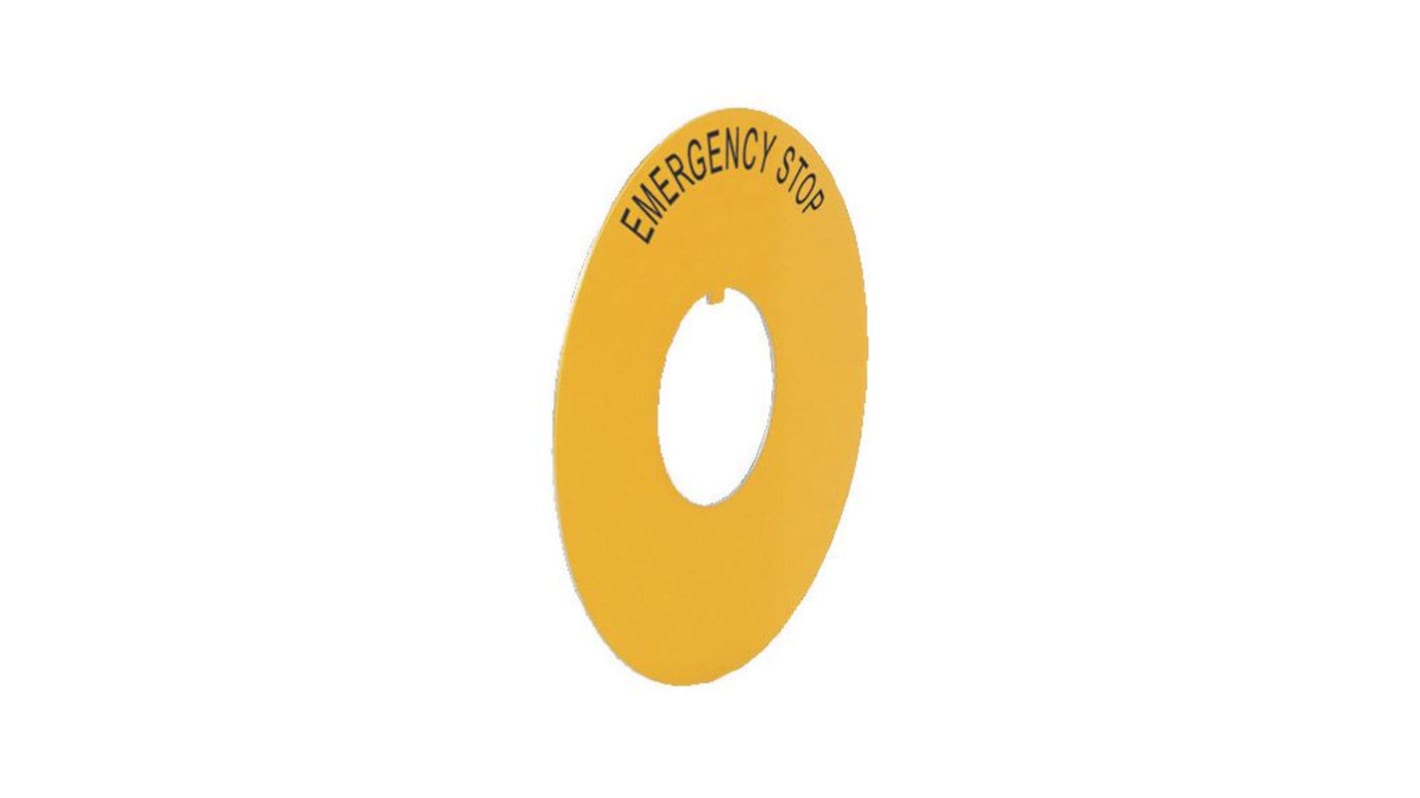 BACO Legend Plate for Use with Emergency Stop, Emergency Stop, Stop