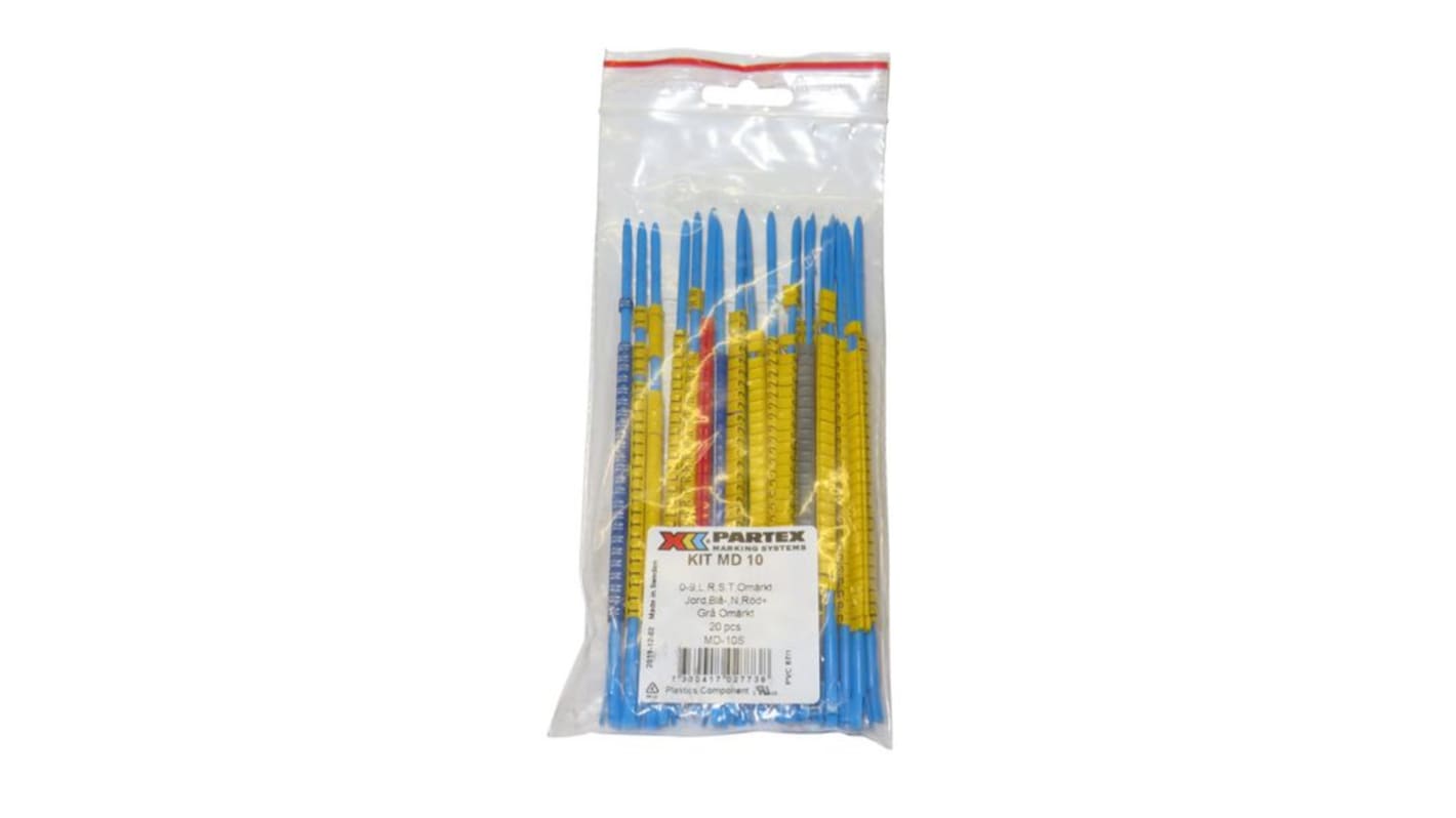 Partex Marking Systems MD Cable Marker Kit, 2.5 → 5mm Cable