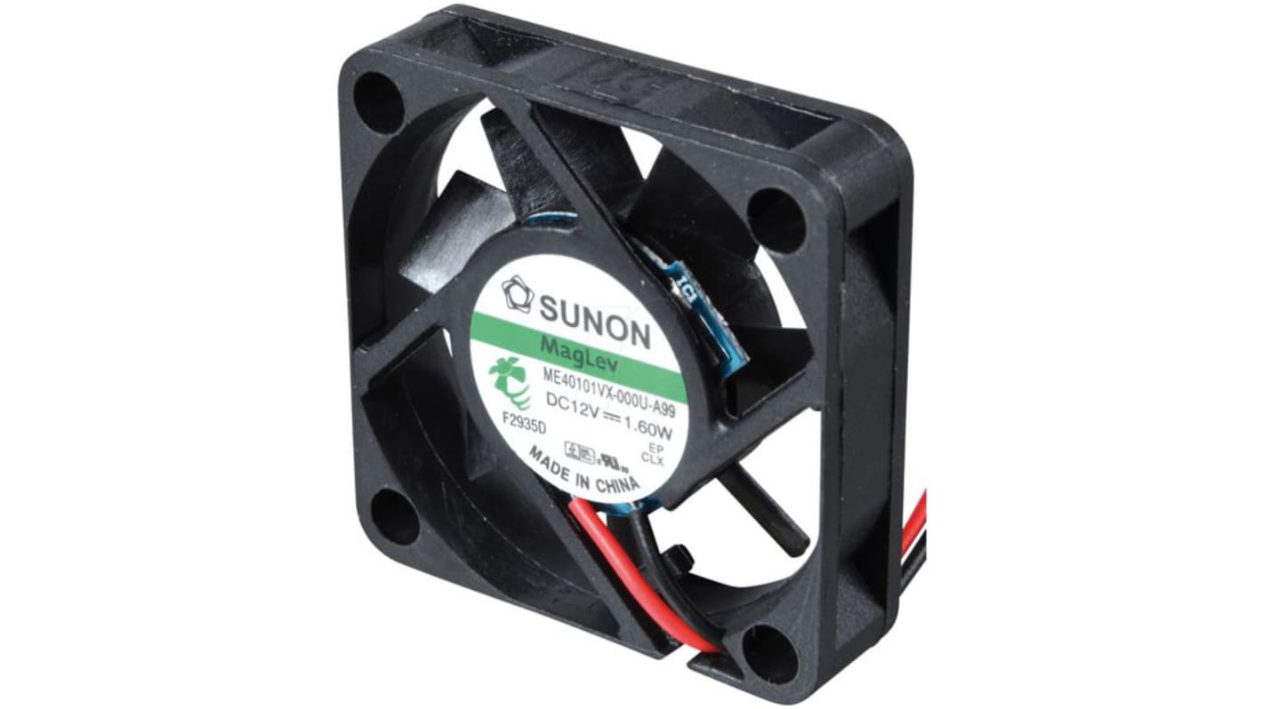 Sunon Axial Fan, 12 V dc, dc Operation, 16.8m³/h, 101mA Max, 40 x 40 x 10mm