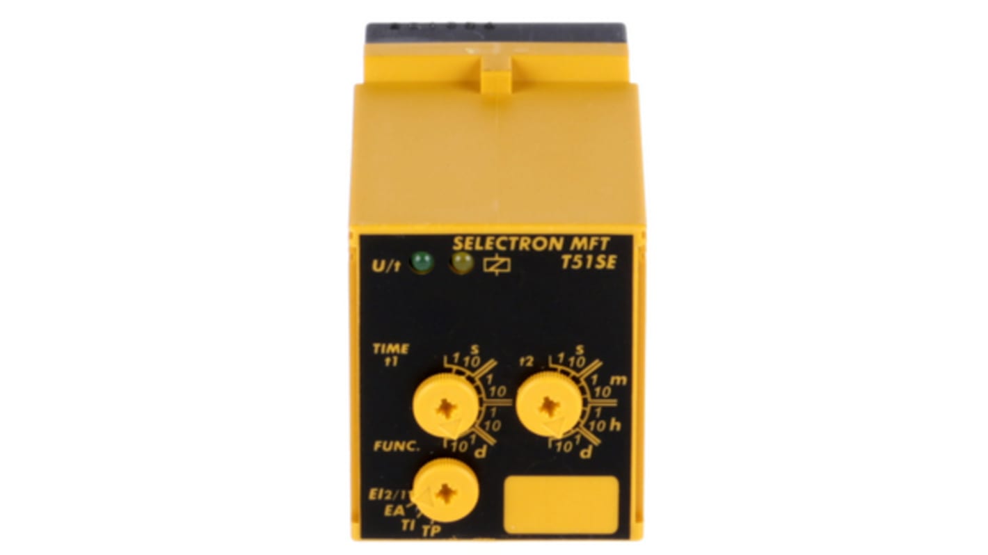 Timer Relay Selectron, intervallo 50 ms → 10 days, 7 poli, SPDT, Guida DIN
