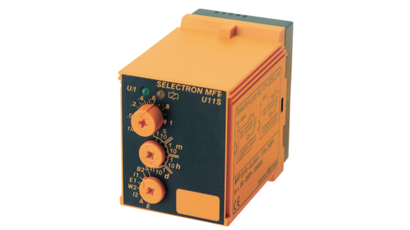 Timer Relay Selectron, intervallo 50 ms → 30 days, 7 poli, DPDT, Guida DIN
