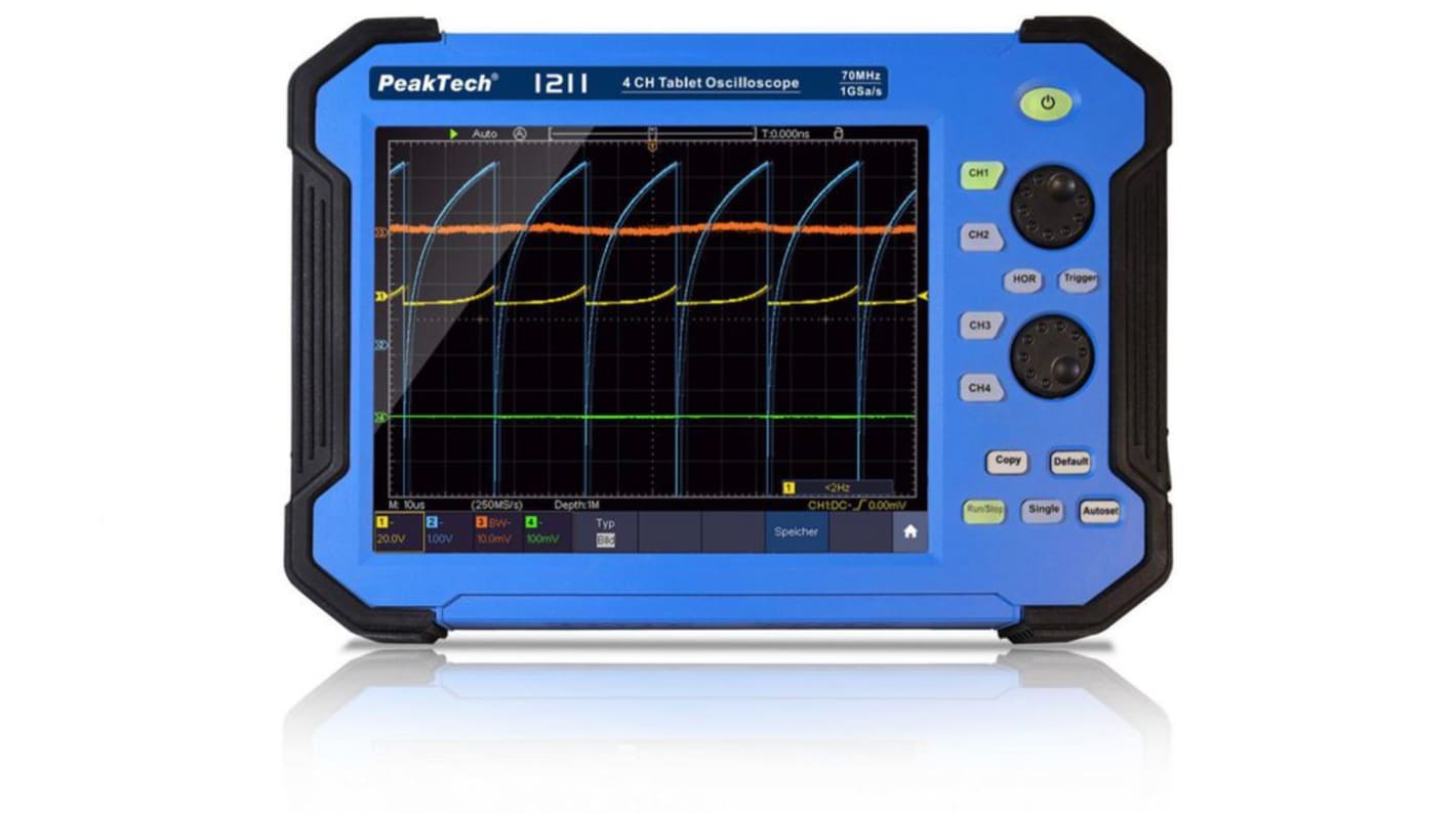 PeakTech 70MHz Oscilloskop, 4-kanal analog, Håndholdt