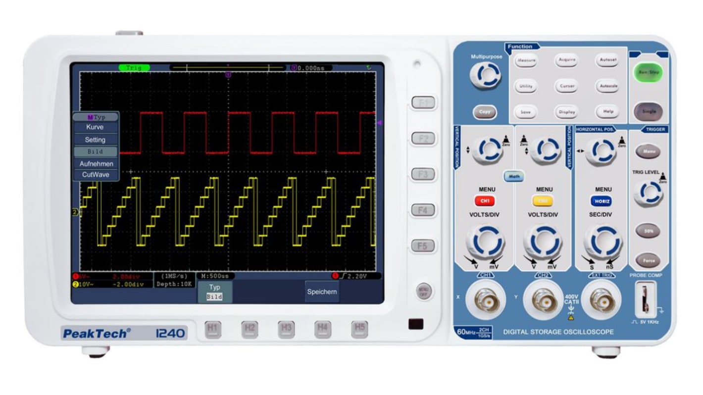 PeakTech 60MHz Oscilloskop, 2-kanal analog, Bordmodel