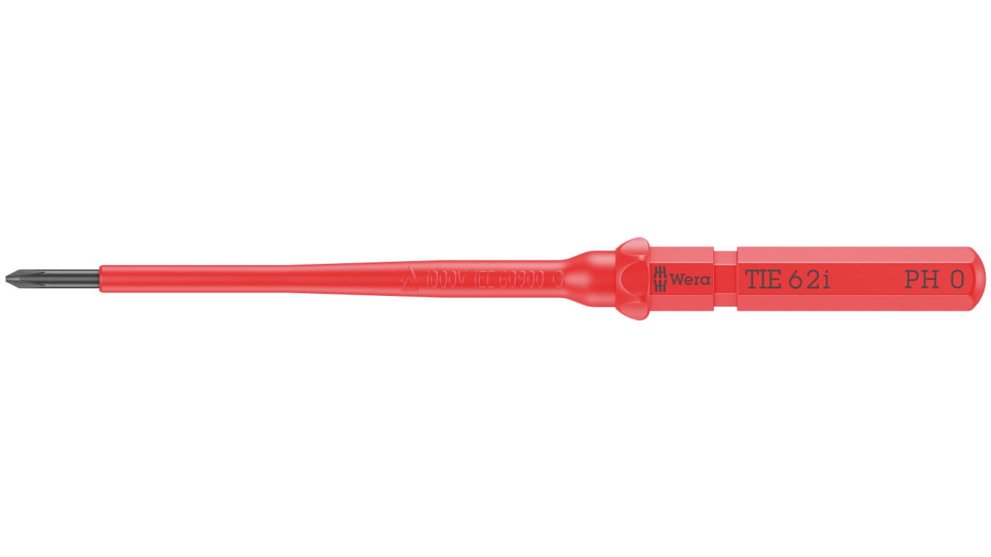 Wera Screwdriver Bit, PH0 Tip, 9 mm Drive, Phillips Drive, 157 mm Overall