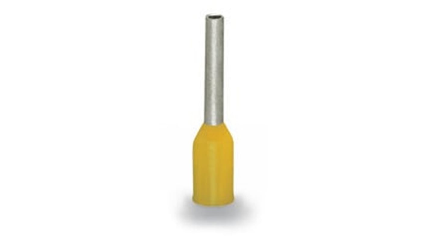 WAGO, 216 Insulated Ferrule, 12mm Pin Length, 2.3mm Pin Diameter, Yellow