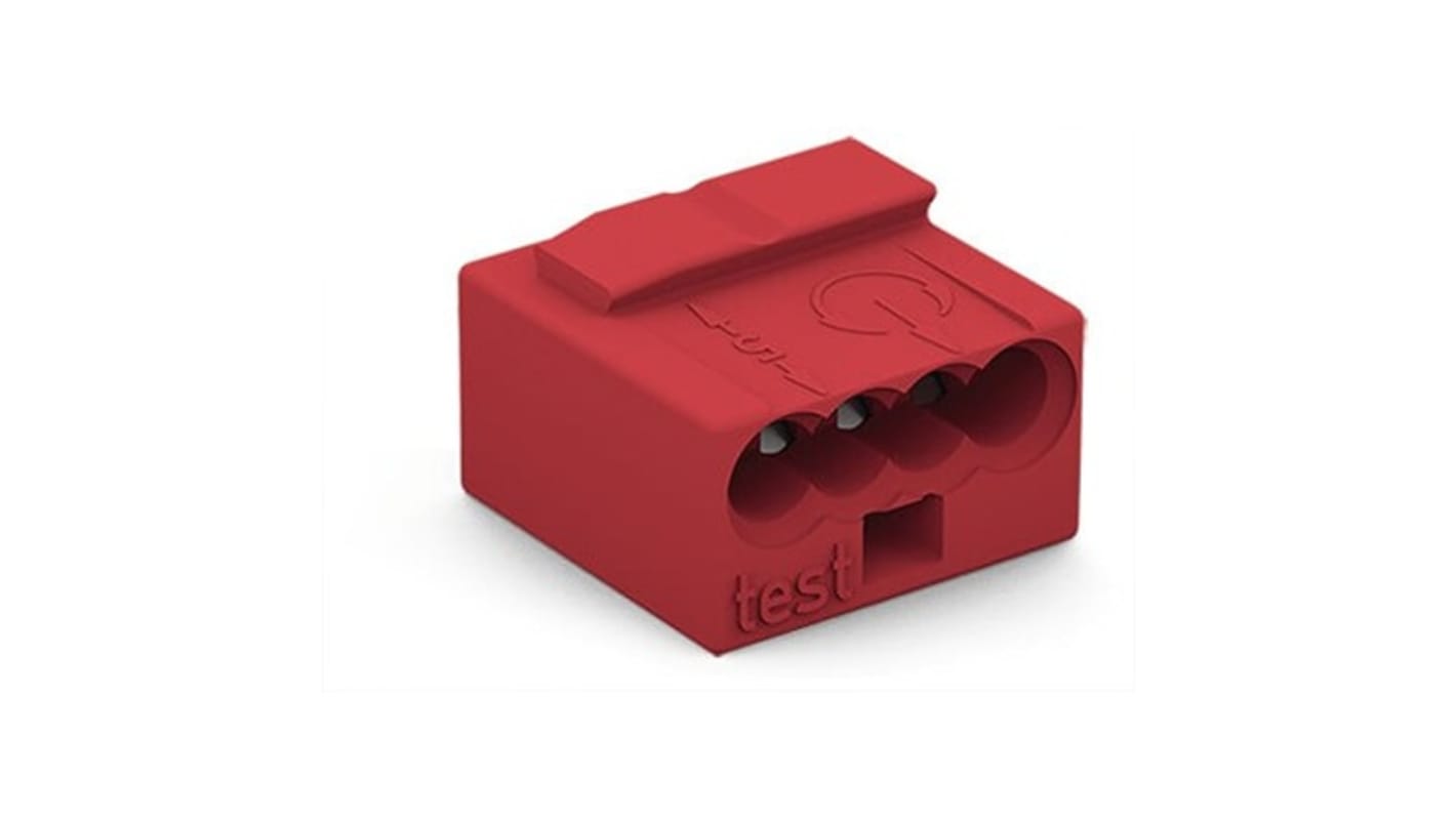 WAGO 243 Series Connector, 4-Way, 6A, 22 → 18 AWG Wire, Push Wire Termination