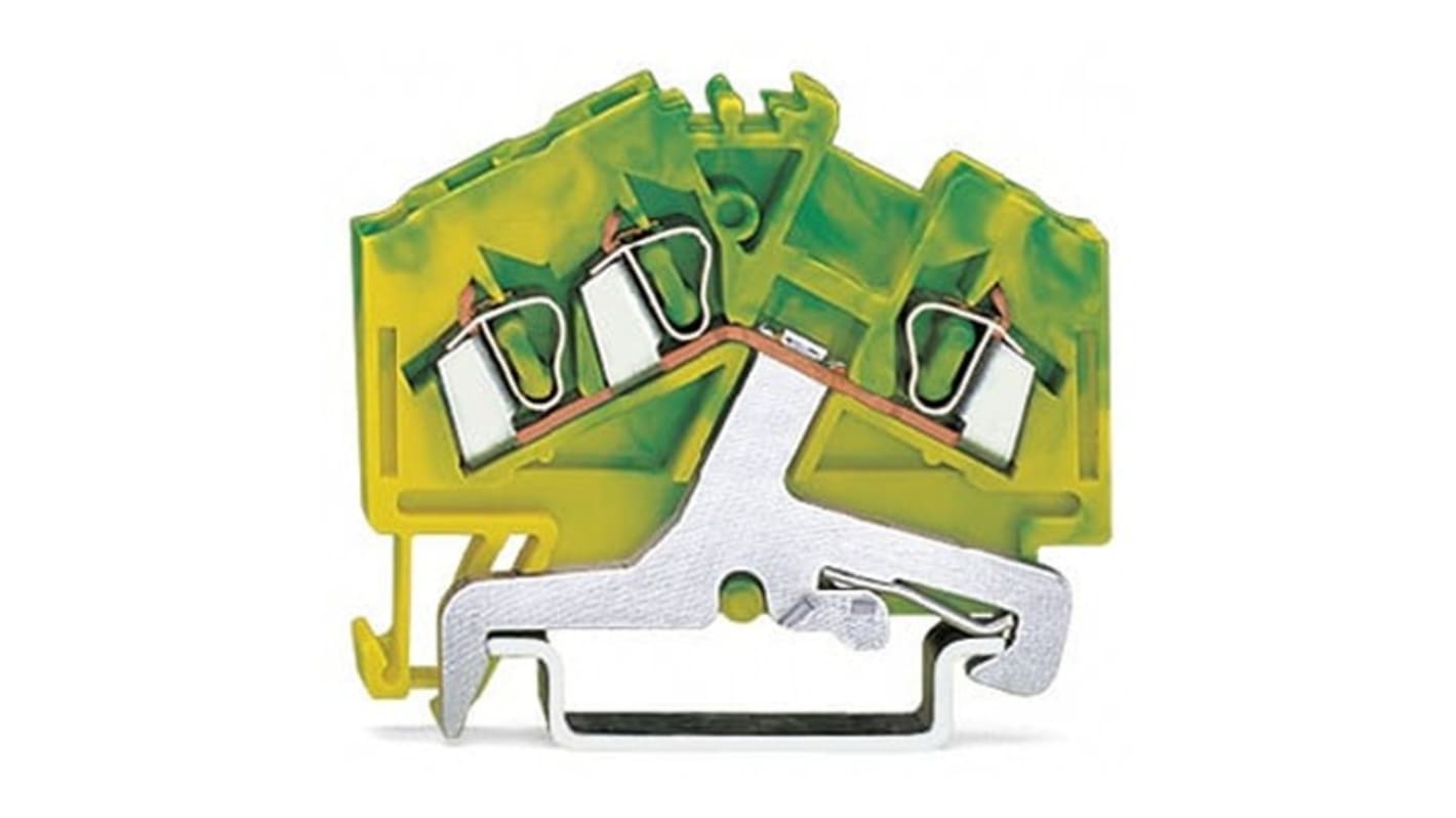 WAGO 280-637-1 280 Series Green/Yellow, 2.5mm², 4-Level, Cage Clamp Termination