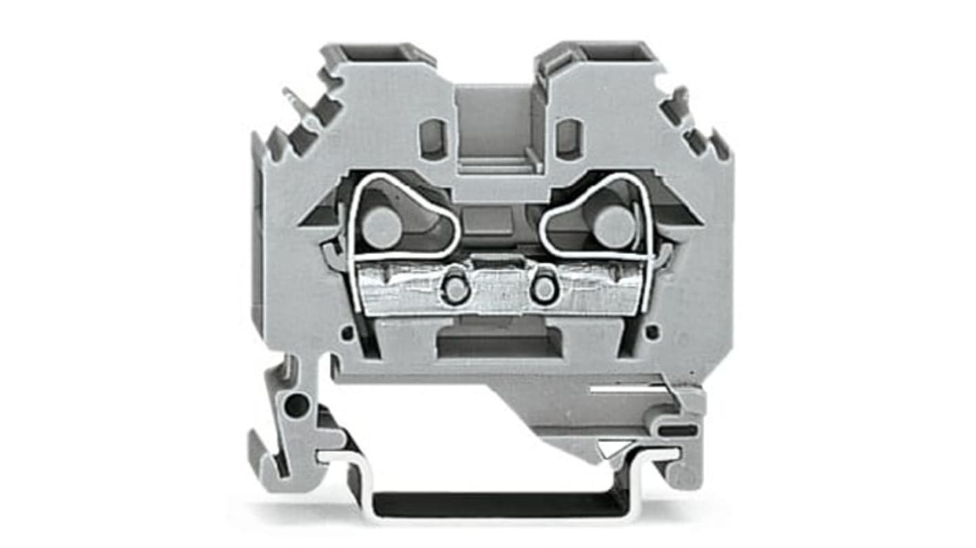 282 Verbindungsklemme Doppelstock Grau, 6mm², mit Käfigklemme