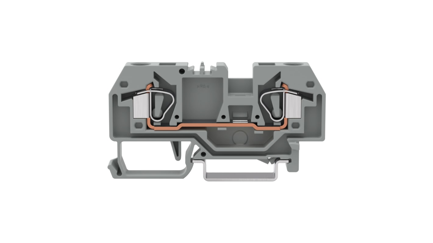 WAGO 282-901-1 282 Series Grey, 6mm², 2-Level, Cage Clamp Termination