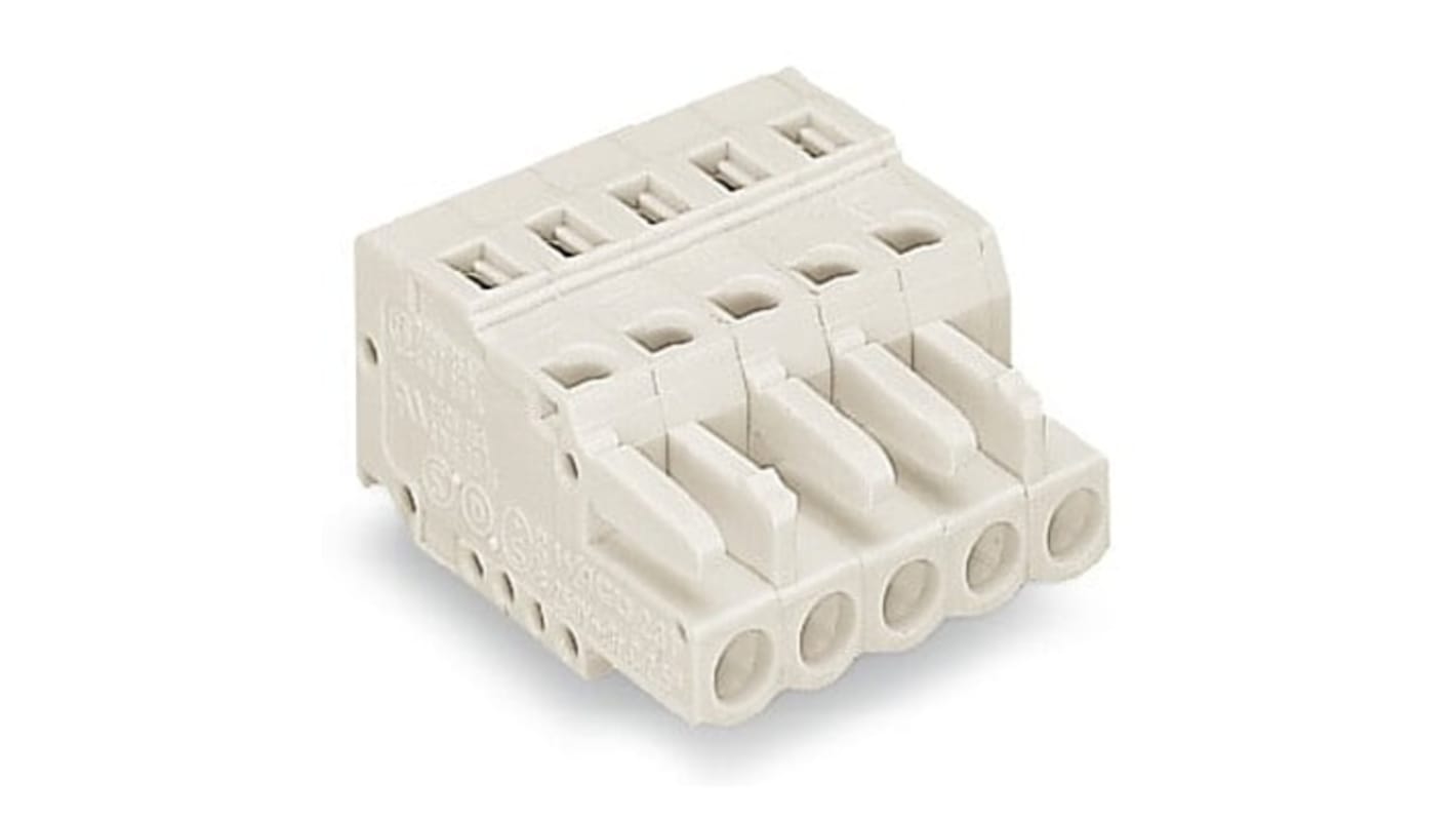 WAGO 5mm Pitch 3 Way Pluggable Terminal Block, Feed Through Plug, Cable Mount, Cage Clamp Termination