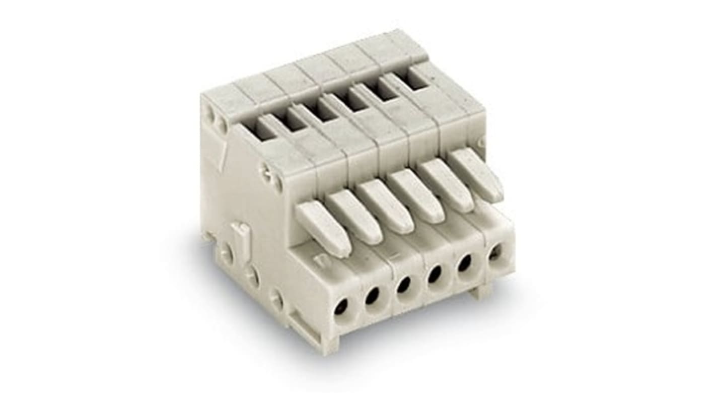 WAGO 2.5mm Pitch 4 Way Pluggable Terminal Block, Feed Through Plug, Cable Mount, Cage Clamp Termination