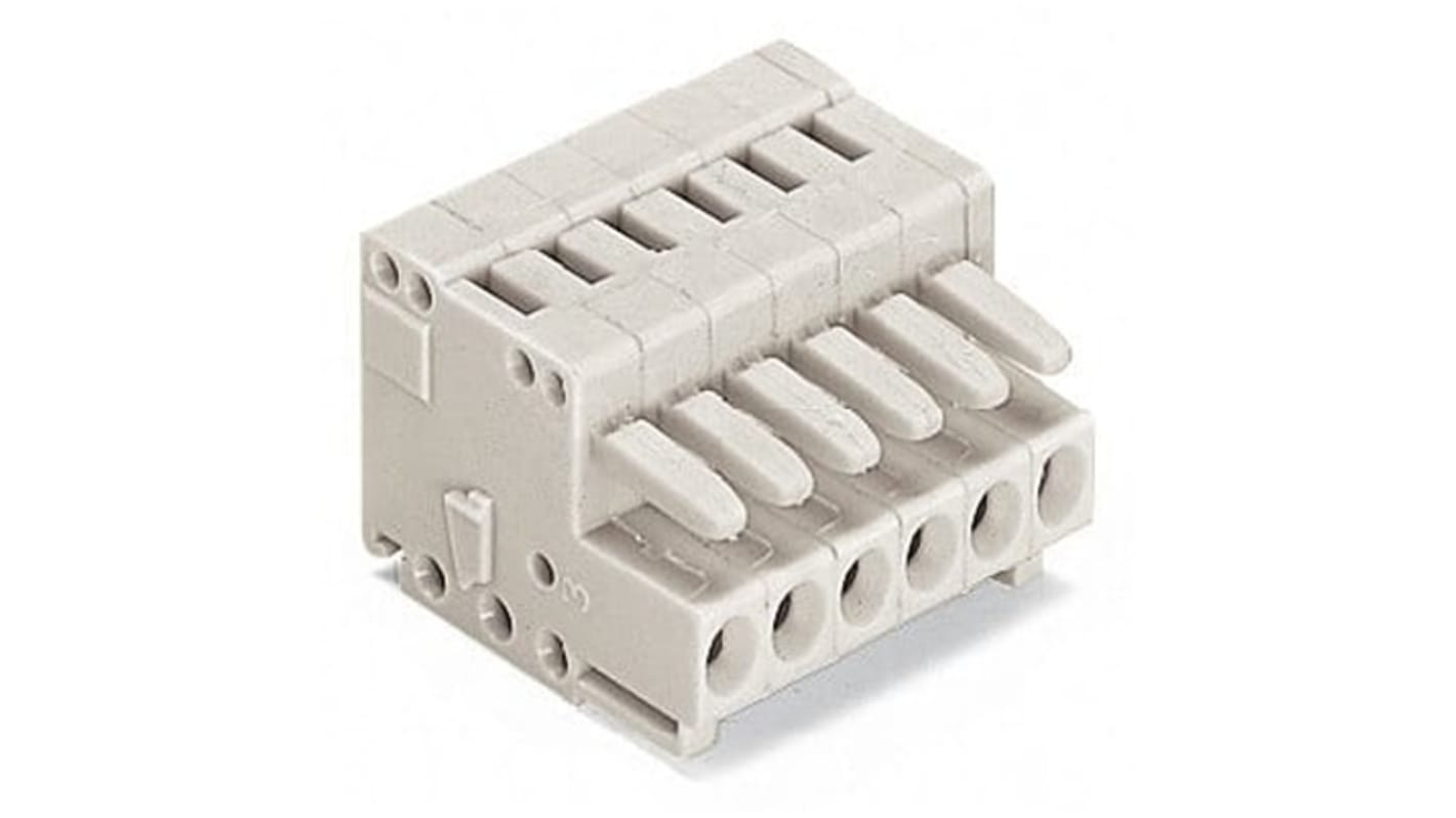 WAGO 3.5mm Pitch 4 Way Pluggable Terminal Block, Feed Through Plug, Cable Mount, Cage Clamp Termination