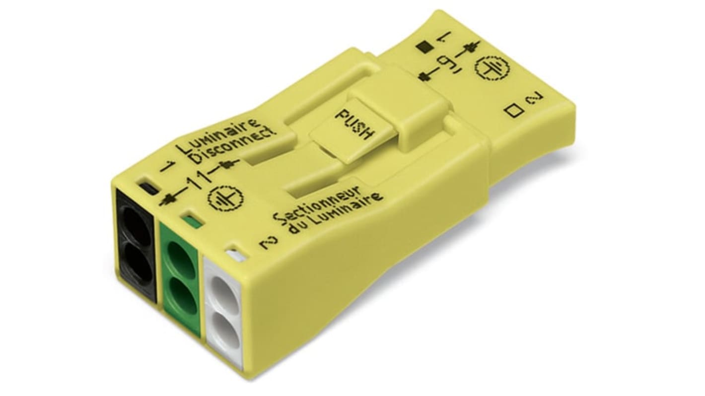 WAGO, 873 Connector, Yellow, Insulated, Copper 16 → 12 AWG