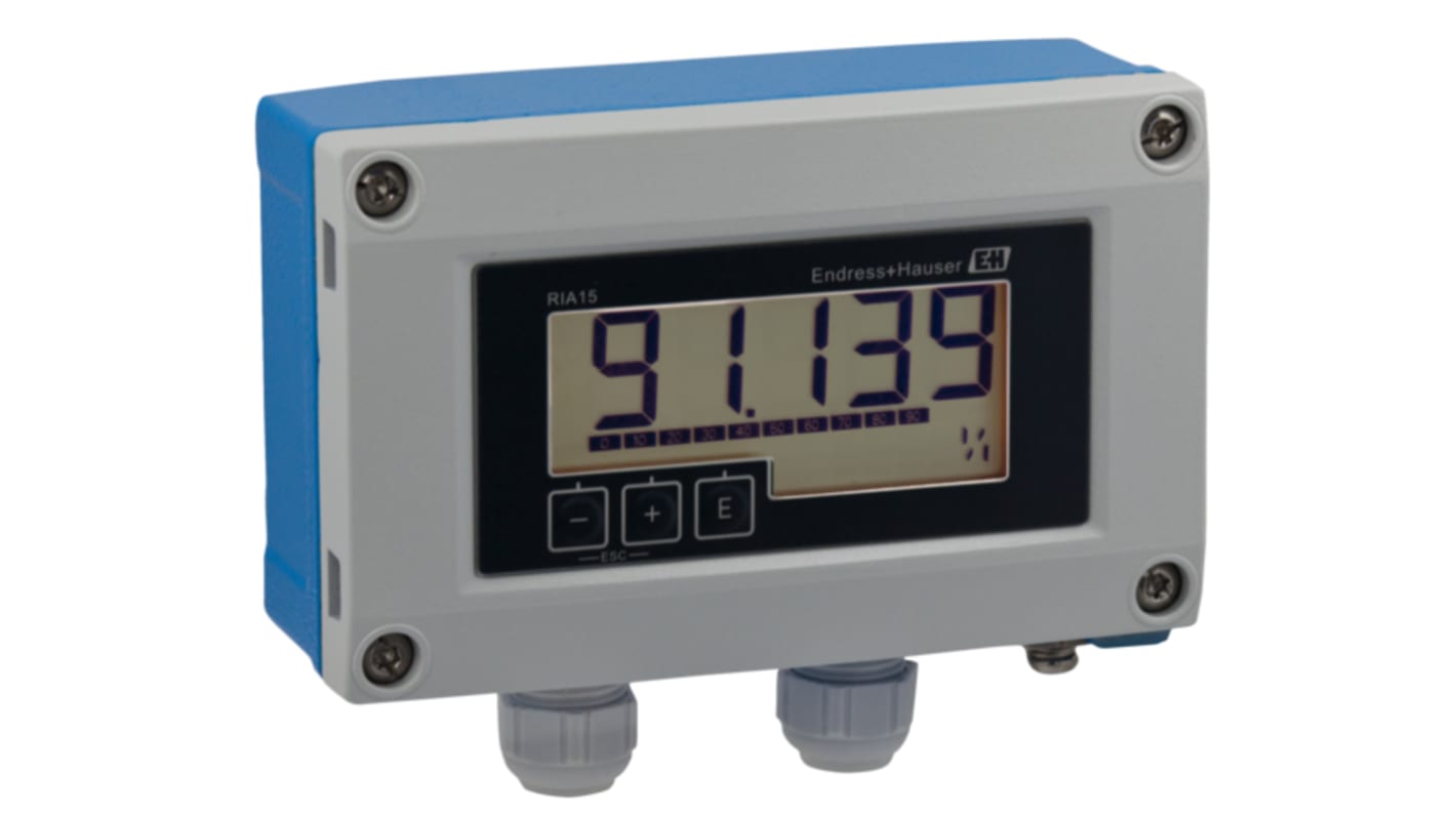 RIA15 LCD Process Indicator for Current, HART Signal, 45mm x 92mm