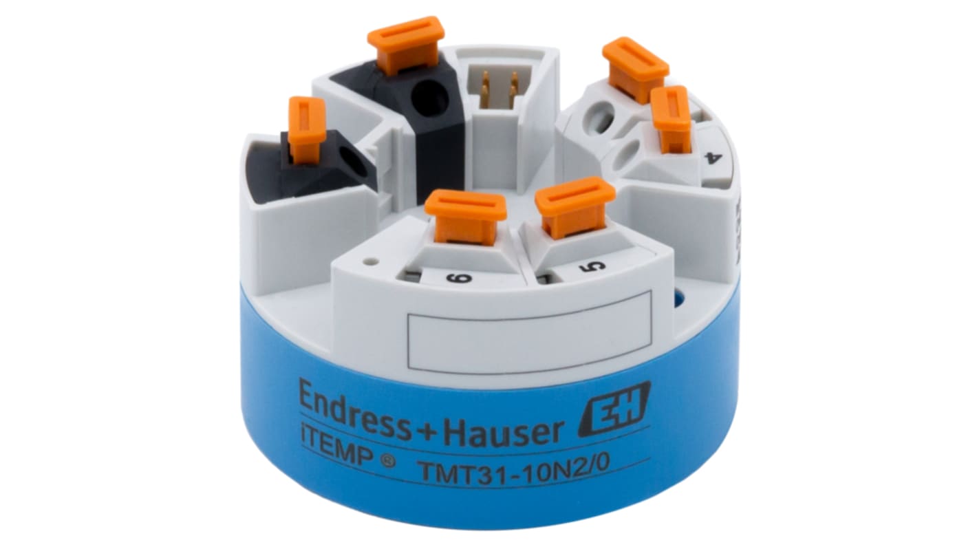 Transmisor de temperatura Endress+Hauser serie TMT31, rango temp: -200°C → 850°C, para PT100, 36 V