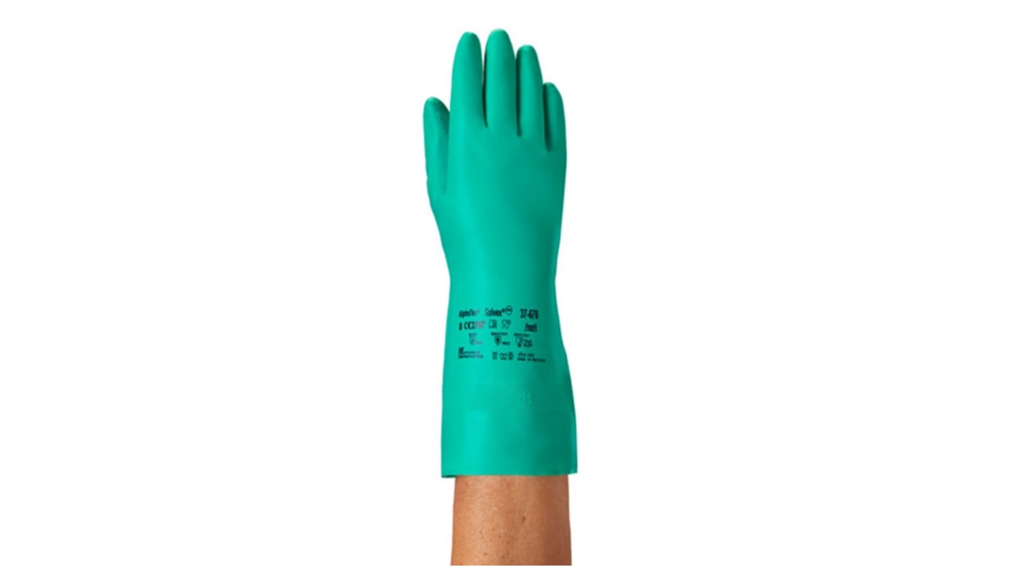 Guanti Ansell AlphaTec Solvex 37-676, Tg. 8, in Cotone, col. Verde