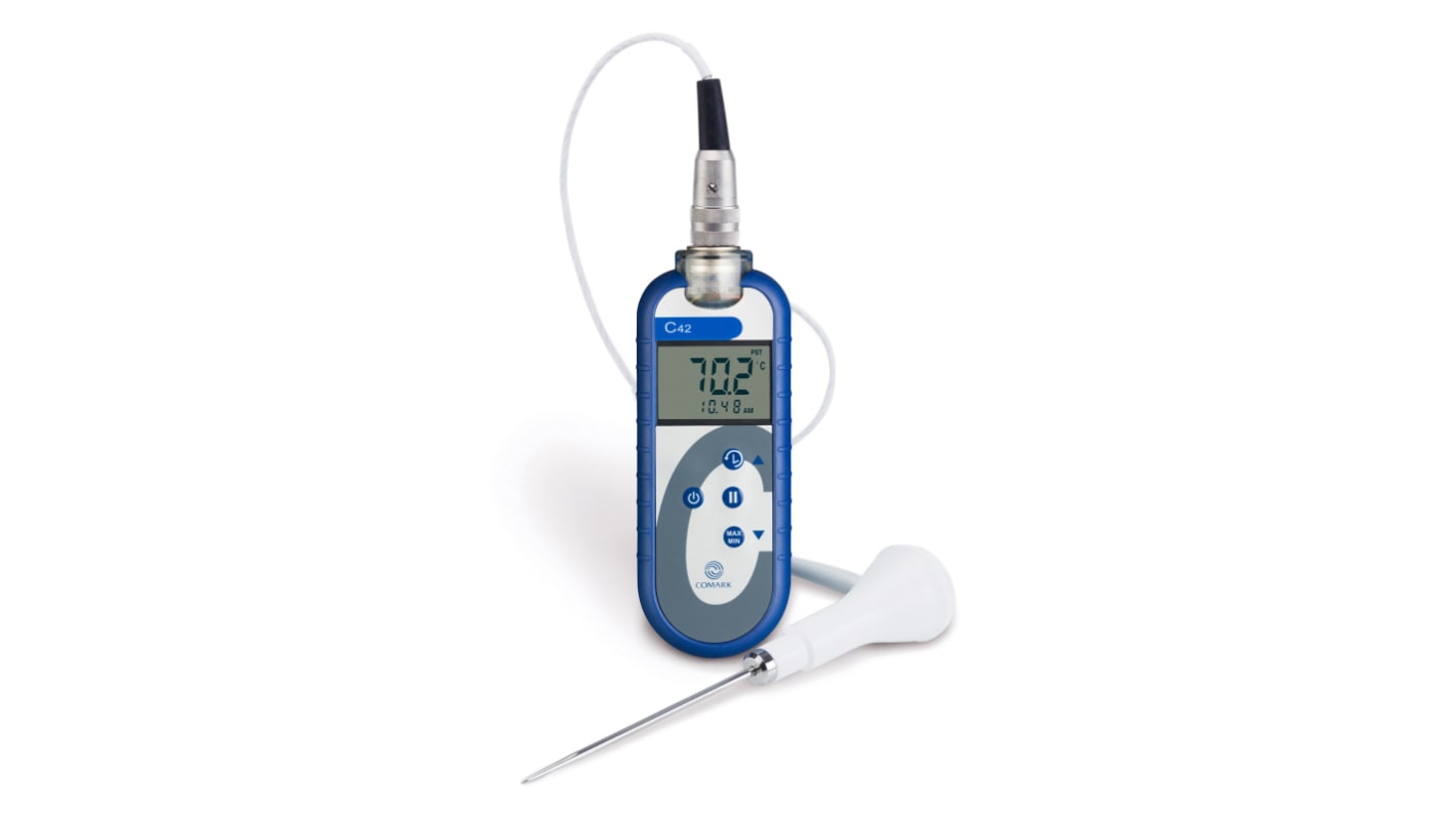 Comark C42/FKit Thermocouple Digital Thermometer for Food Industry Use, Type T Thermocouple Probe, +400°C Max, ±0.2 °C