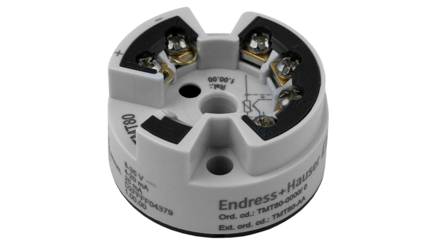 Endress+Hauser Temperatur-Messumformer Ø 44 mm 8 - 35 V, -200°C → 850°C für PT100 Ausgang Analog