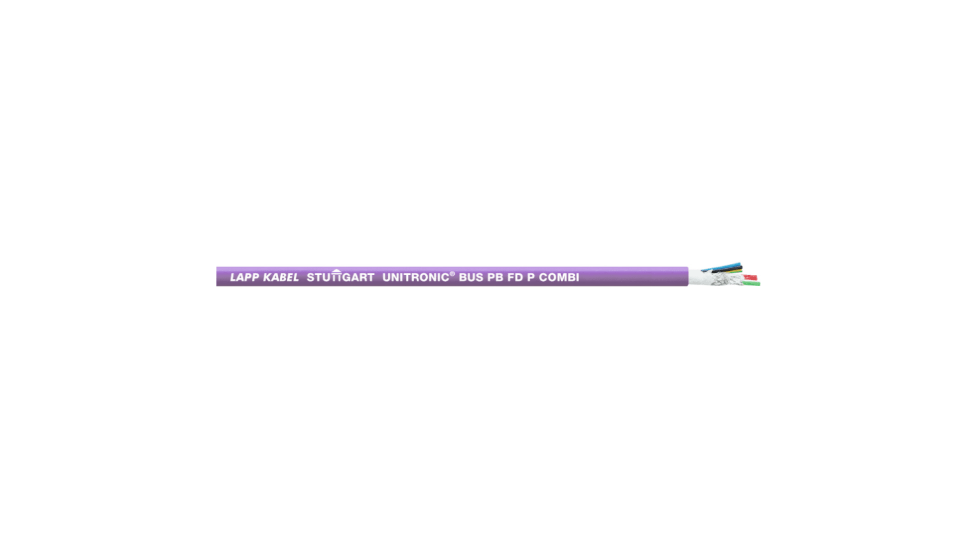 Lapp UNITRONIC BUS Control Cable, 5 Cores, 0.64 mm², 1 mm², Screened, Purple Polyurethane PUR Sheath, 17