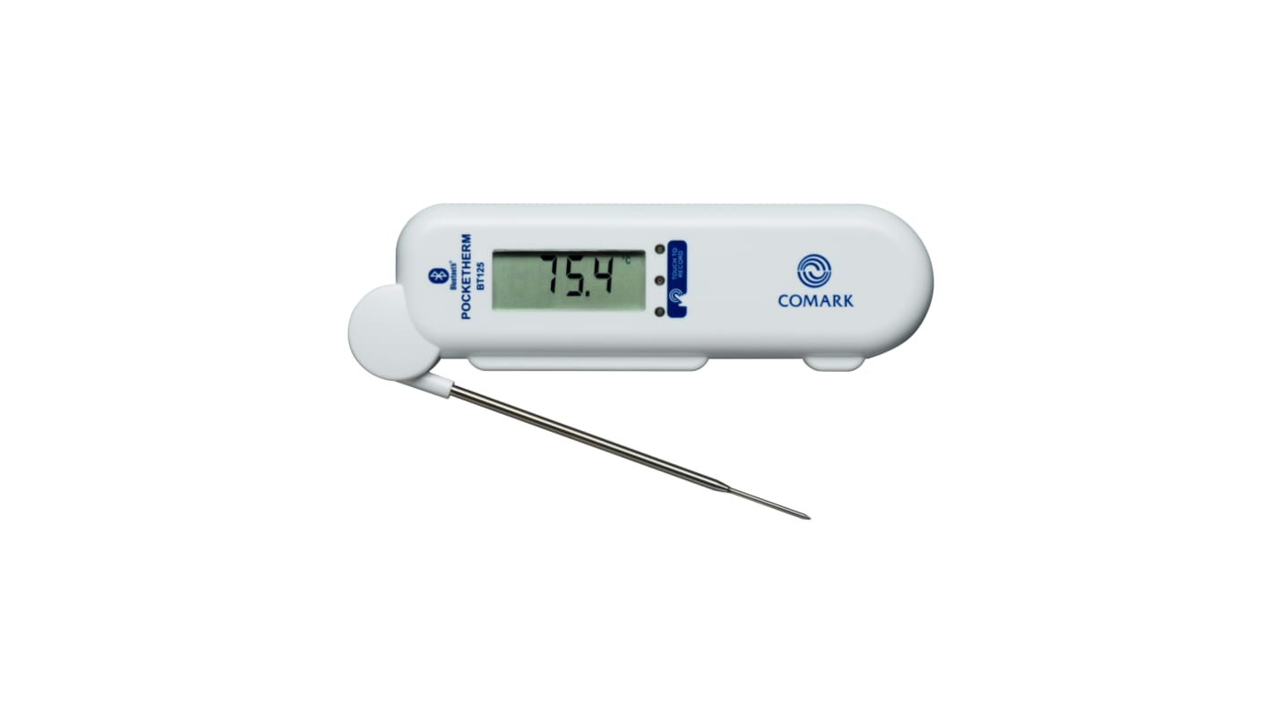 Comark BT125 Pocket Digital Thermometer for Health Care, Pharmaceutical Use, +125°C Max, ±1 °C Accuracy - With RS