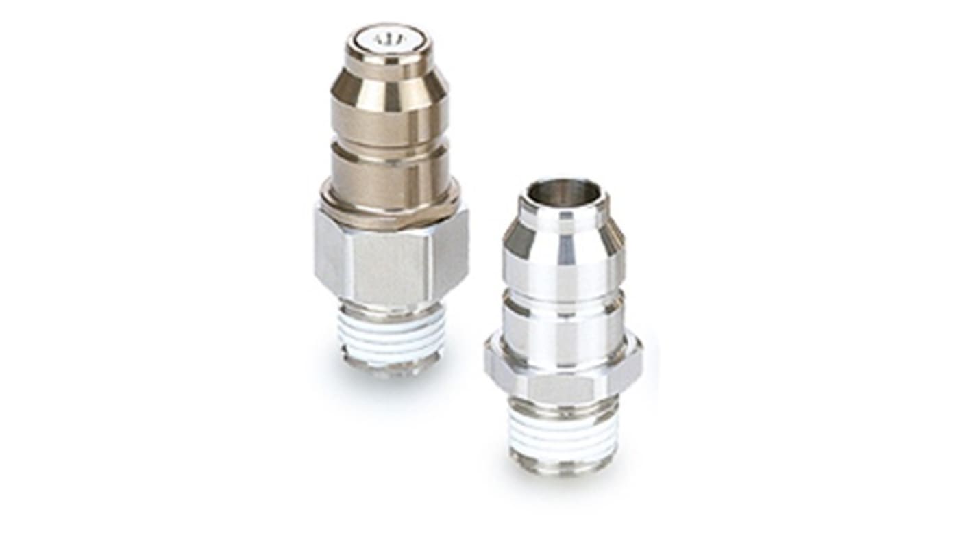 SMC Stainless Steel Male Pneumatic Quick Connect Coupling, Rc 1/2