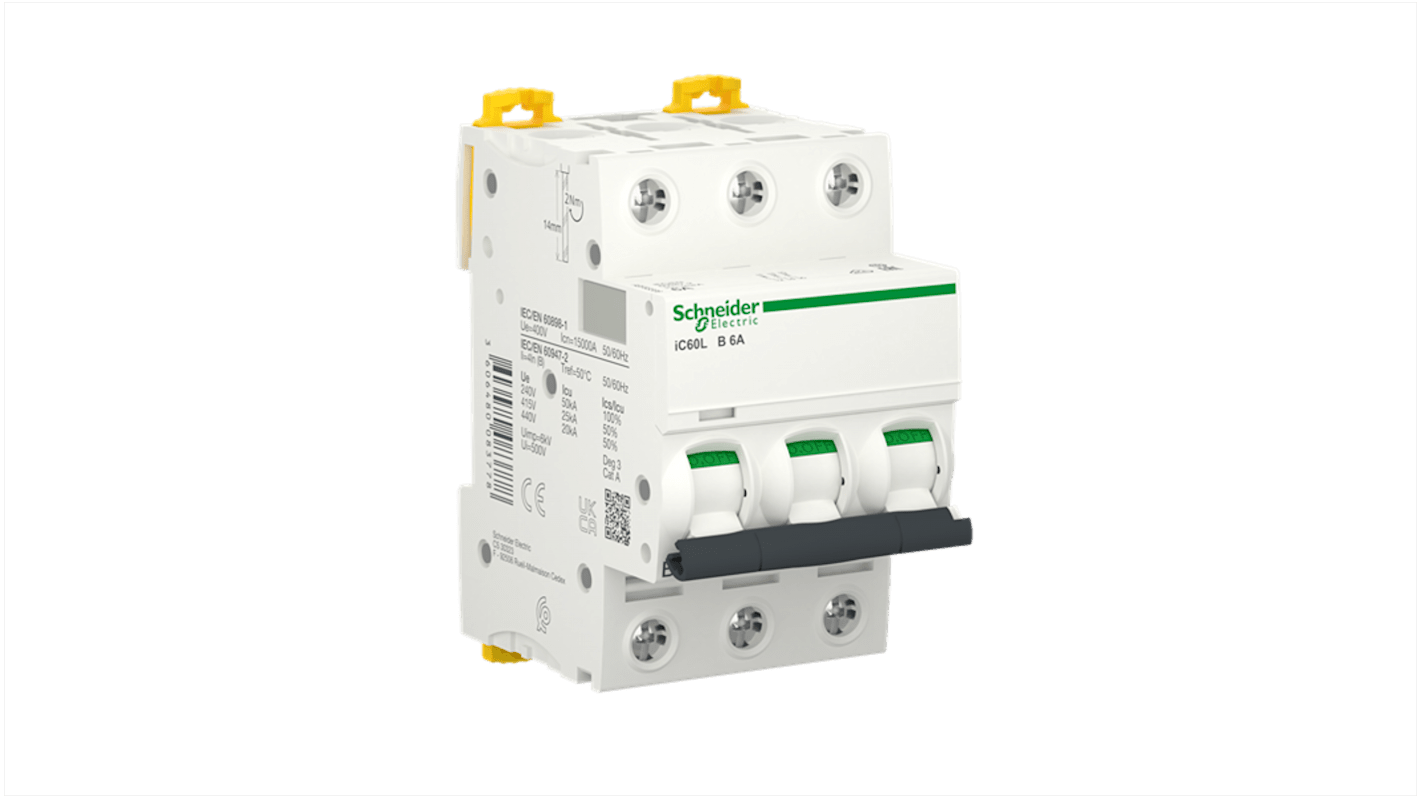 Interruttore magnetotermico Schneider Electric, 3P 6A 15 kA, Tipo B