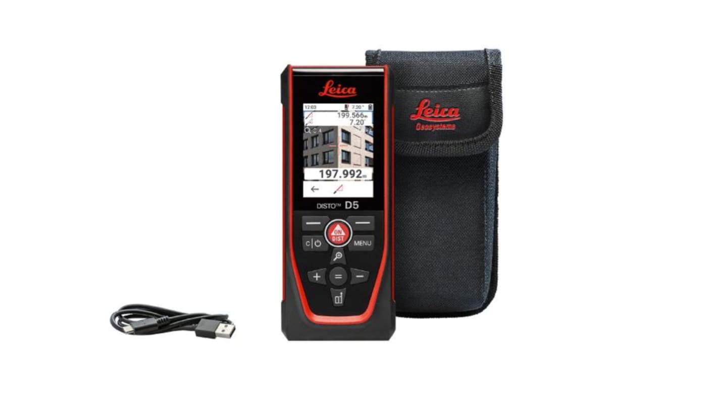 Leica D5-R+Cal Distance Meter, 200m Range, ± 1.0 mm Accuracy, PreCal