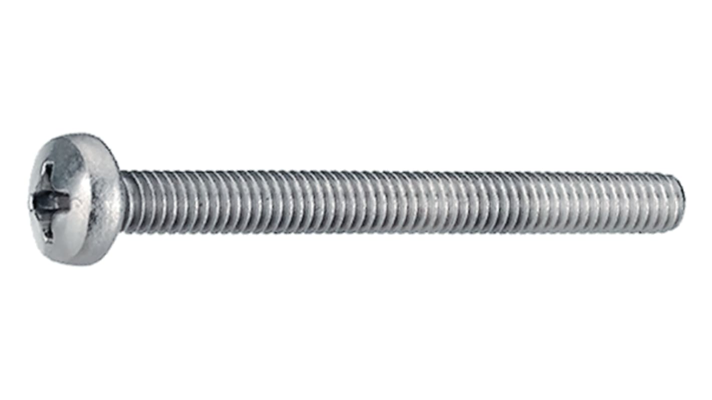 Bossard Phillips Pan A2 304 Stainless Steel Machine Screw DIN 7985A, ISO 7045, M3x4.0mmx0.157in