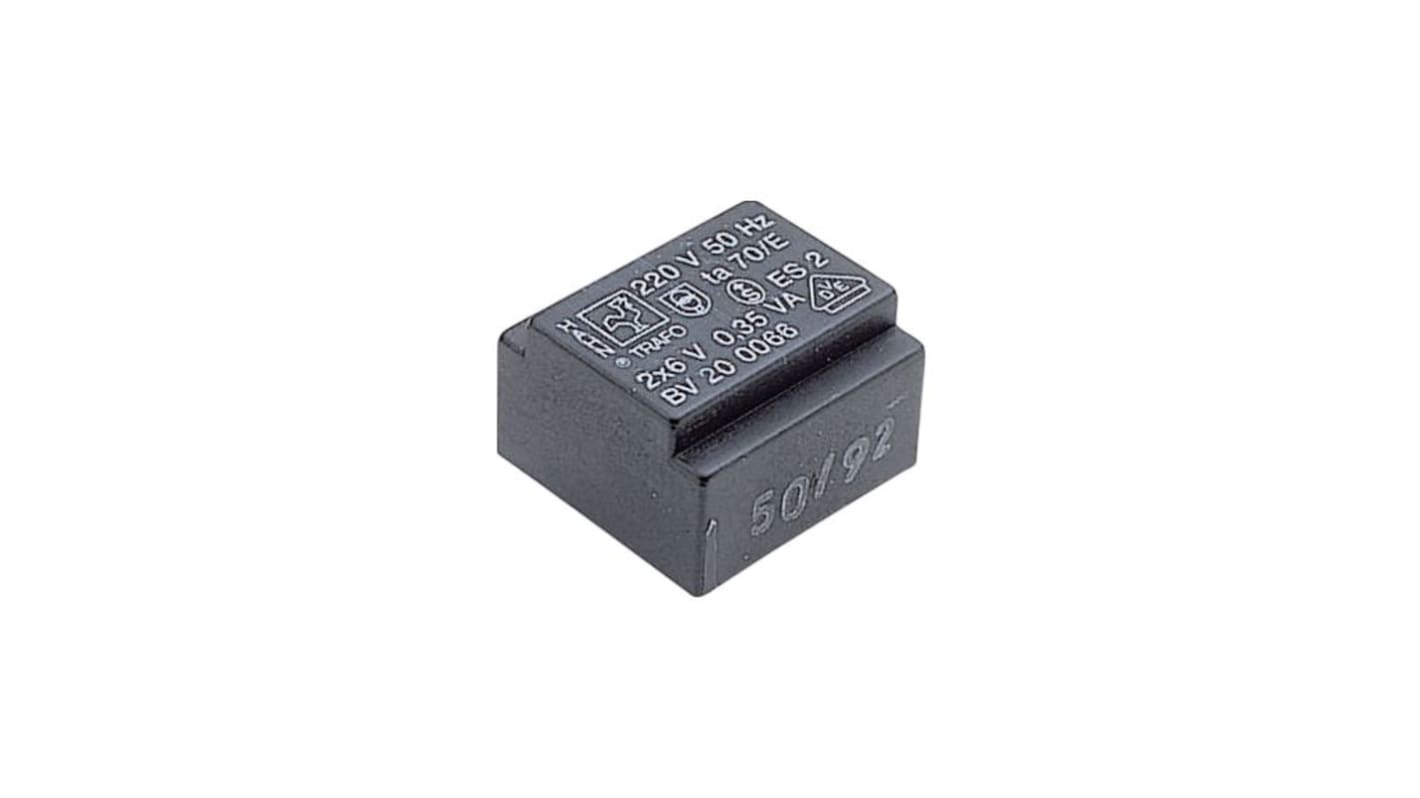 Hahn 2 x 6V ac PCB Mount PCB Transformer, 0.35VA